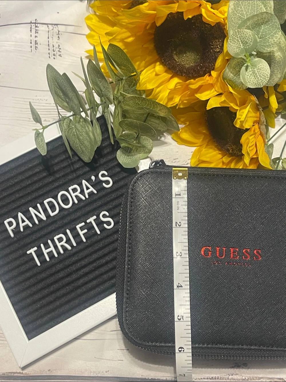 GUESS Black Jewelry Travel Case with Red Logo